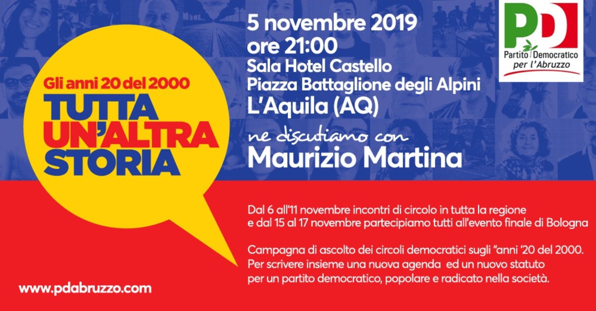 Maurizio Martina il 5 novembre all’Aquila: si apre la campagna di ascolto dei circoli del PD Abruzzo