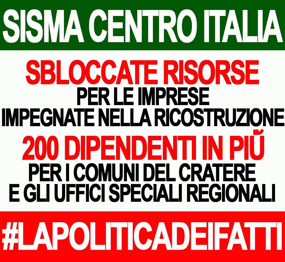 PROVVEDIMENTI IMPORTANTI PER TERREMOTO CENTRITALIA